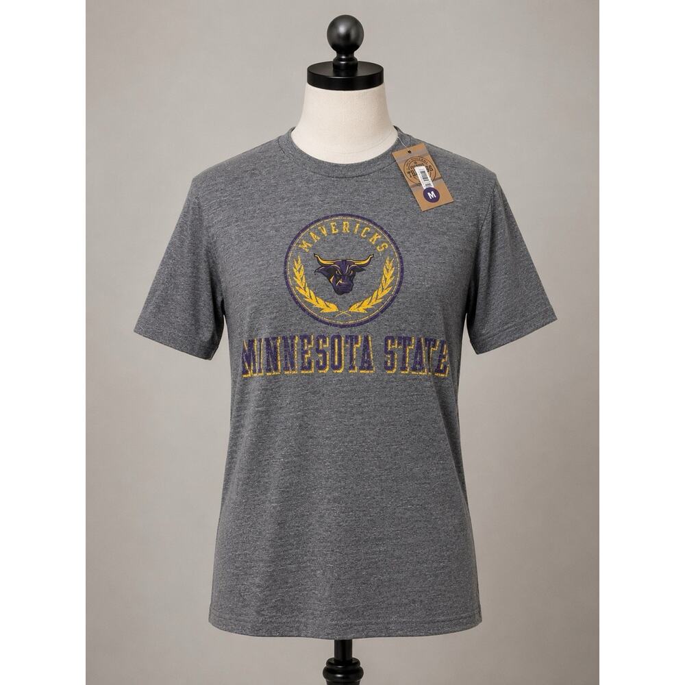 Minnesota State Mavericks T-Shirt Mens Medium Gray NCAA College Graphic Tee NWT‎